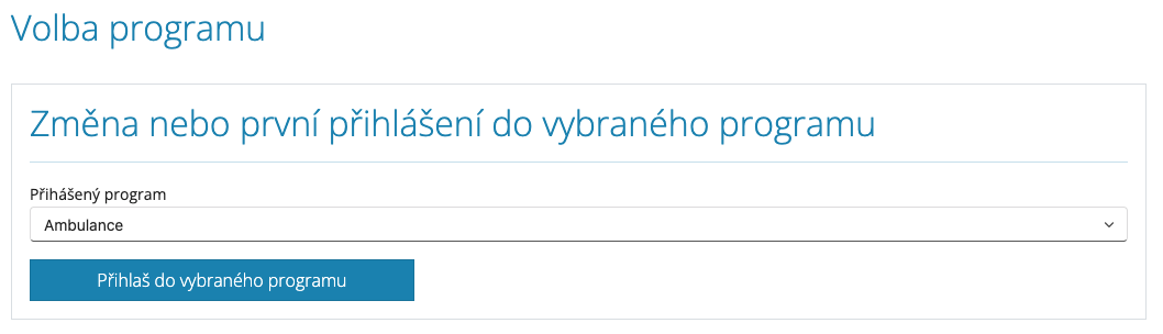 Volba aktivního programu
